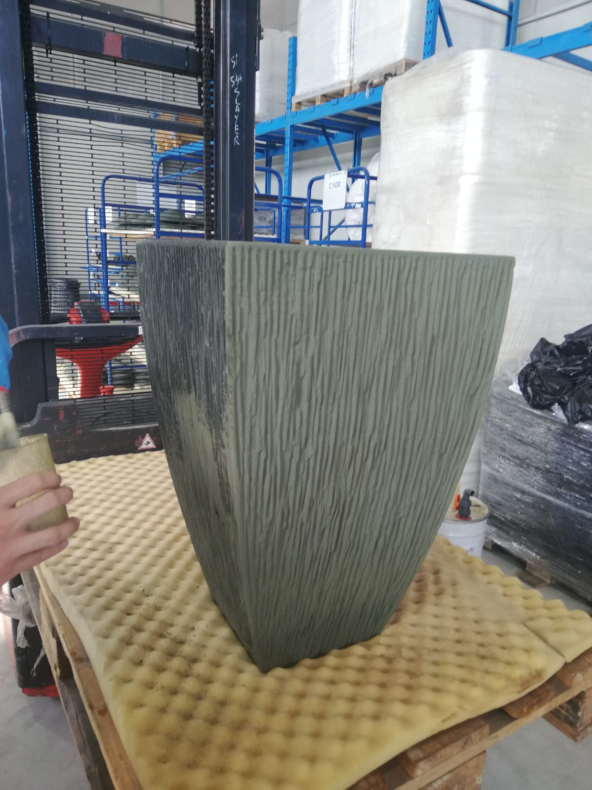 Stampa in sabbia di un vaso